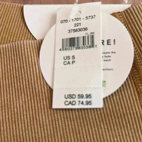 Aerie Offline Ribbed Seamless Leggings Tan 7/8 Length High Rise Size Small - Picture 5 of 6